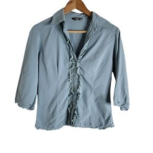 Women's Elegant Blue Button Down Shirt